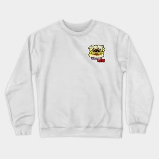Neon Pepe's Burgers Logo from Steven Universe on White Top Left  Patterned (rbapproved45146419) Crewneck Sweatshirt